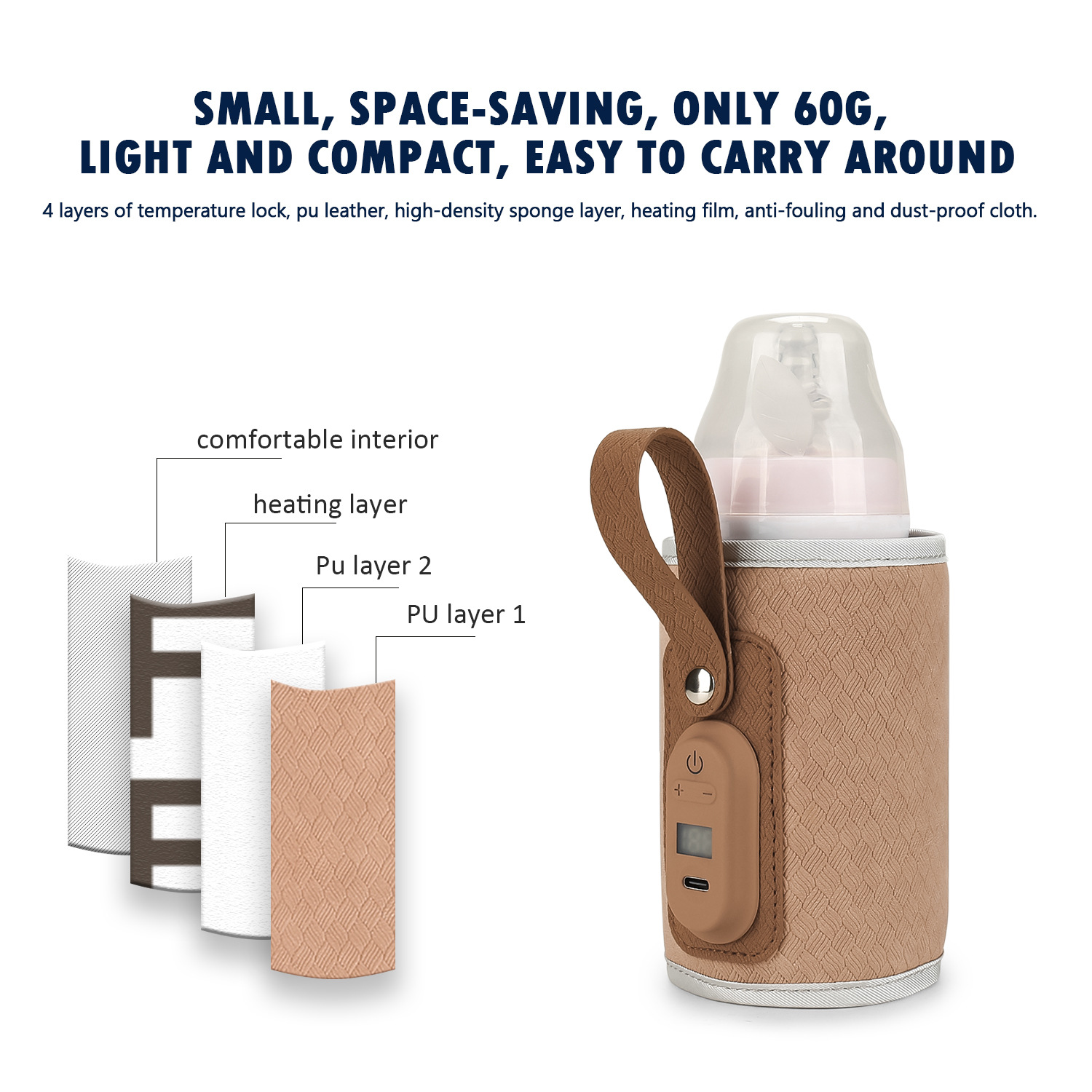 Insulated bottle bag for outdoor travel, mother and baby constant temperature mommy bag, portable USB temperature adjustable bottle, warm milk bag Insulated bottle bag for outdoor travel, mother and baby constant temperature mommy bag, portable USB temperature adjustable bottle, warm milk bag