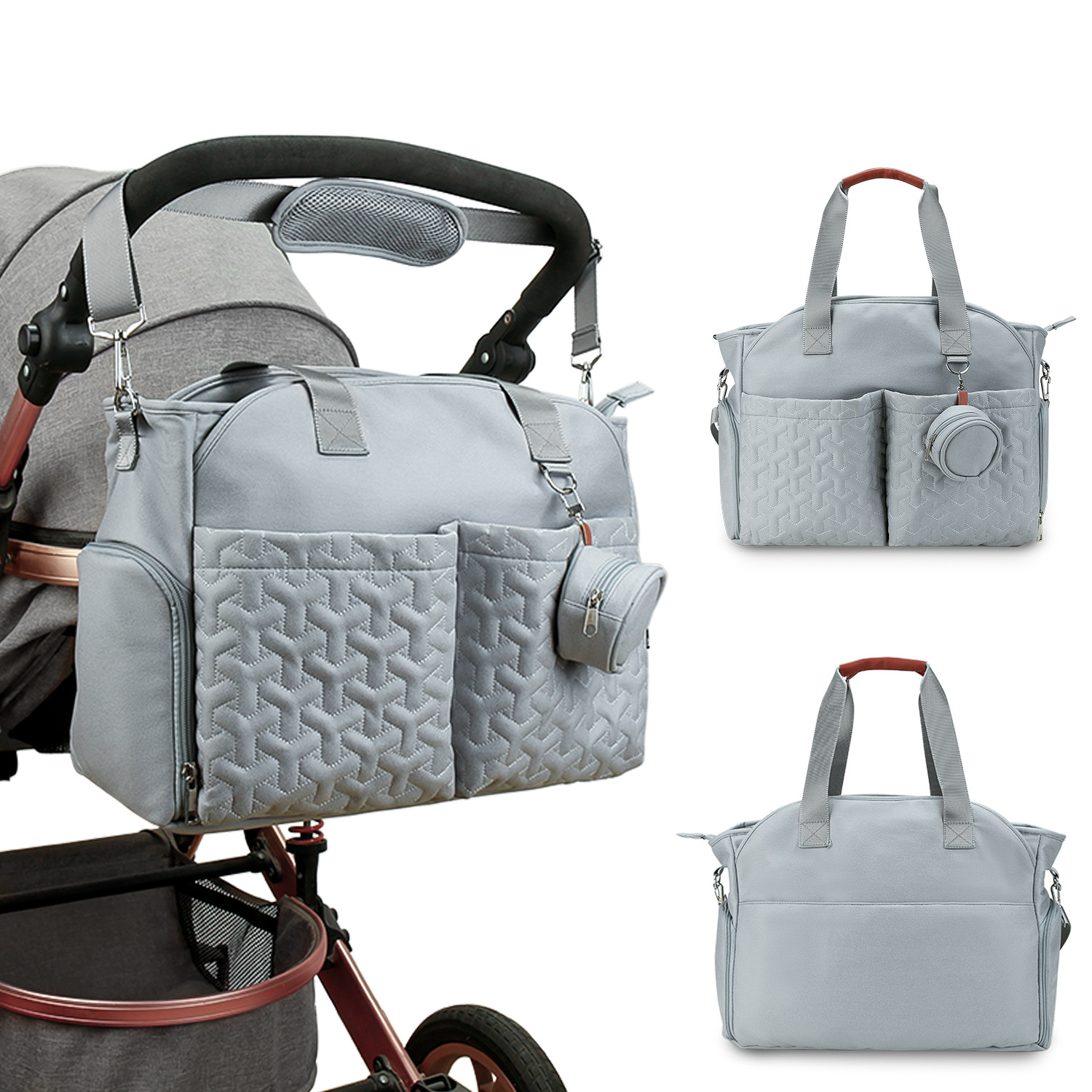 Breast pump bag, one shoulder hand-held mommy bag with nipple bag, large capacity multi-functional mommy bag for mother and baby travel Breast pump bag, one shoulder hand-held mommy bag with nipple bag, large capacity multi-functional mommy bag for mother and baby travel