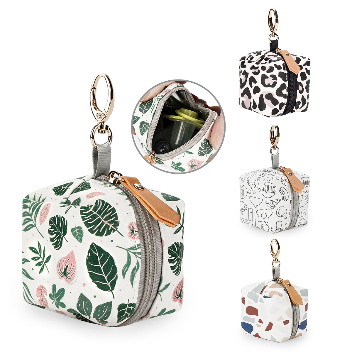 PU waterproof pacifier bag can be hung with mommy bag, pacifier case pacifier box CPC testing certificate