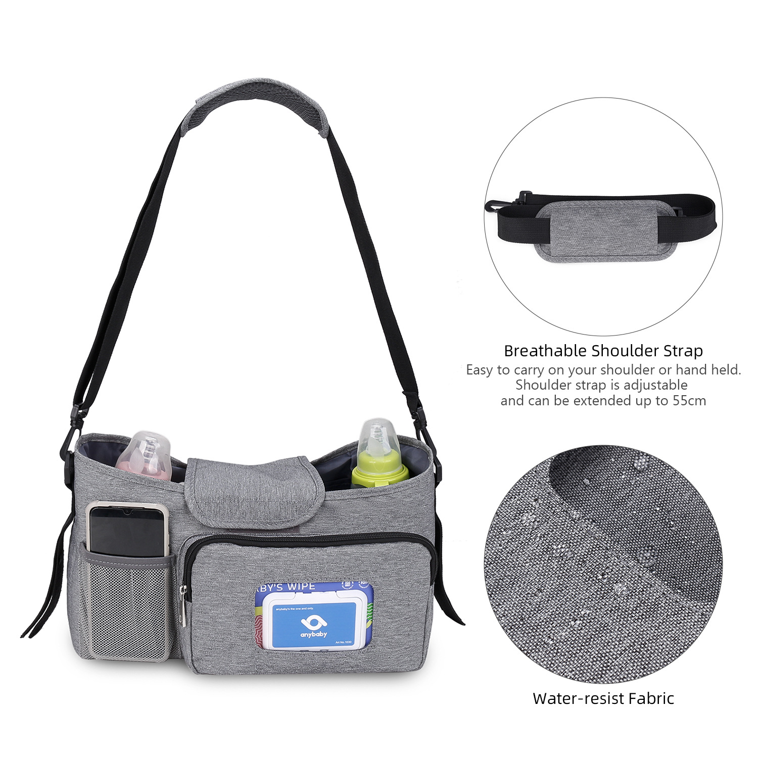 Baby stroller bag, outdoor stroller storage bag for mother and baby travel, single shoulder mommy bag, wet wipes, paper drawing function, insulation Baby stroller bag, outdoor stroller storage bag for mother and baby travel, single shoulder mommy bag, wet wipes, paper drawing function, insulation