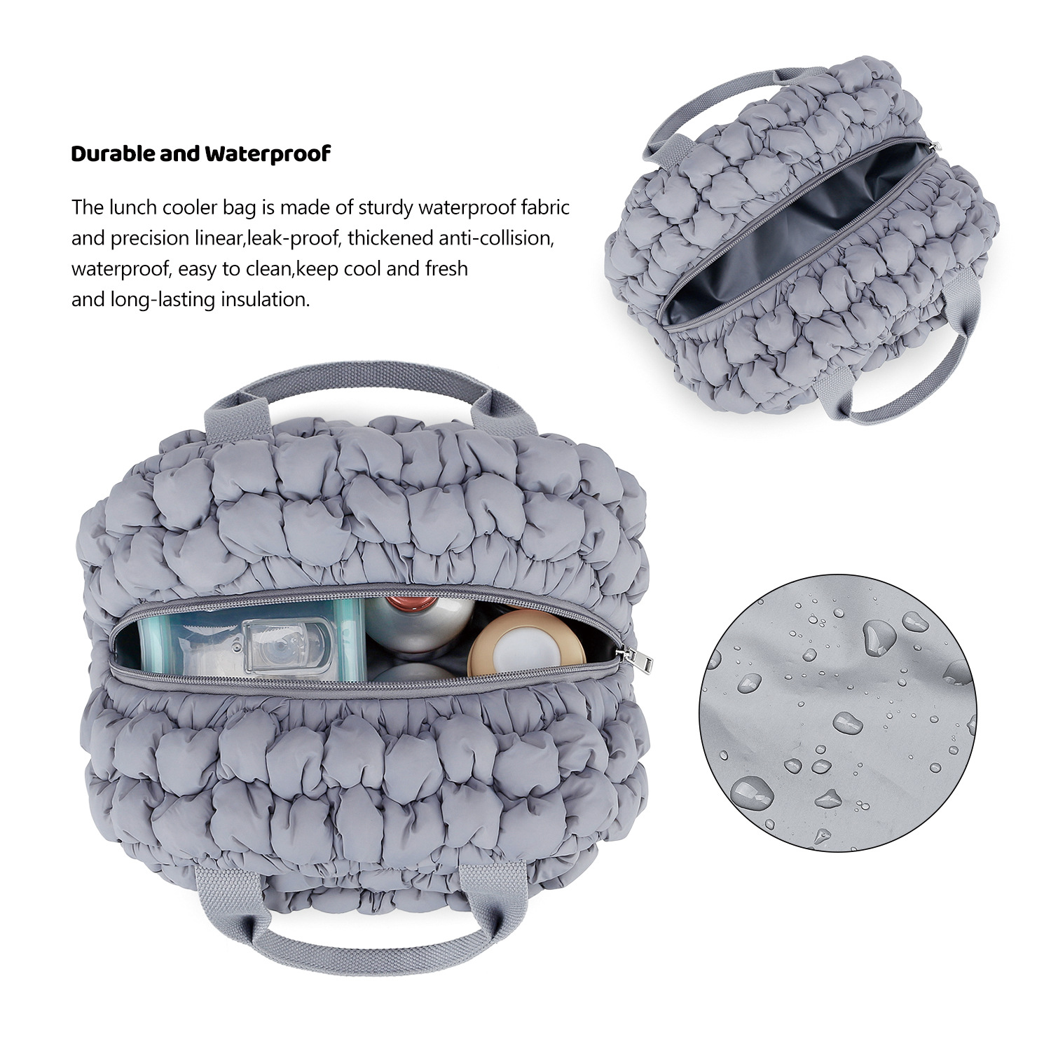 Cloud Quilted Fabric Meal Bag Soft and Comfortable Touch Waterproof Lunch Bag Lightweight and Compact Outdoor Handheld Thermal Bag Cloud Quilted Fabric Meal Bag Soft and Comfortable Touch Waterproof Lunch Bag Lightweight and Compact Outdoor Handheld Thermal Bag