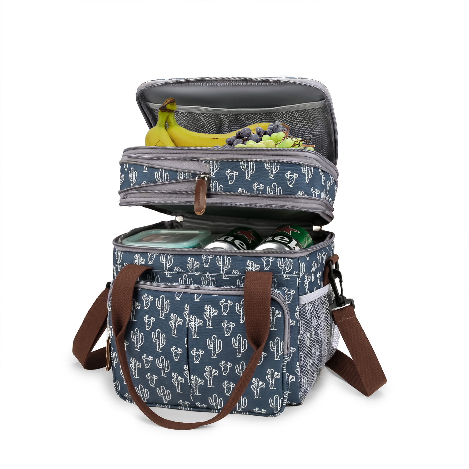 Multi functional lunch bag, waterproof insulation bag, can keep fresh, portable one shoulder outdoor meal bag, back milk bag