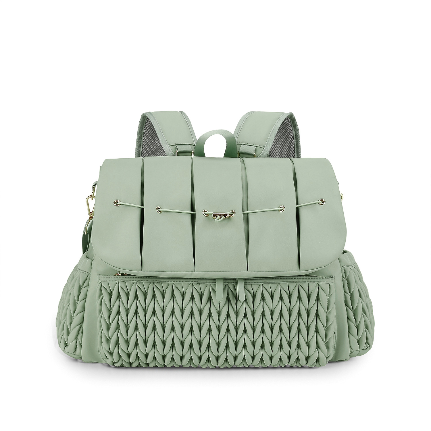 Quilted Embroidered Double Shoulder Mommy Bag Large Capacity Fashion Single Shoulder Handheld Mommy Bag Outdoor Travel Insulation Waterproof Diaper Bag