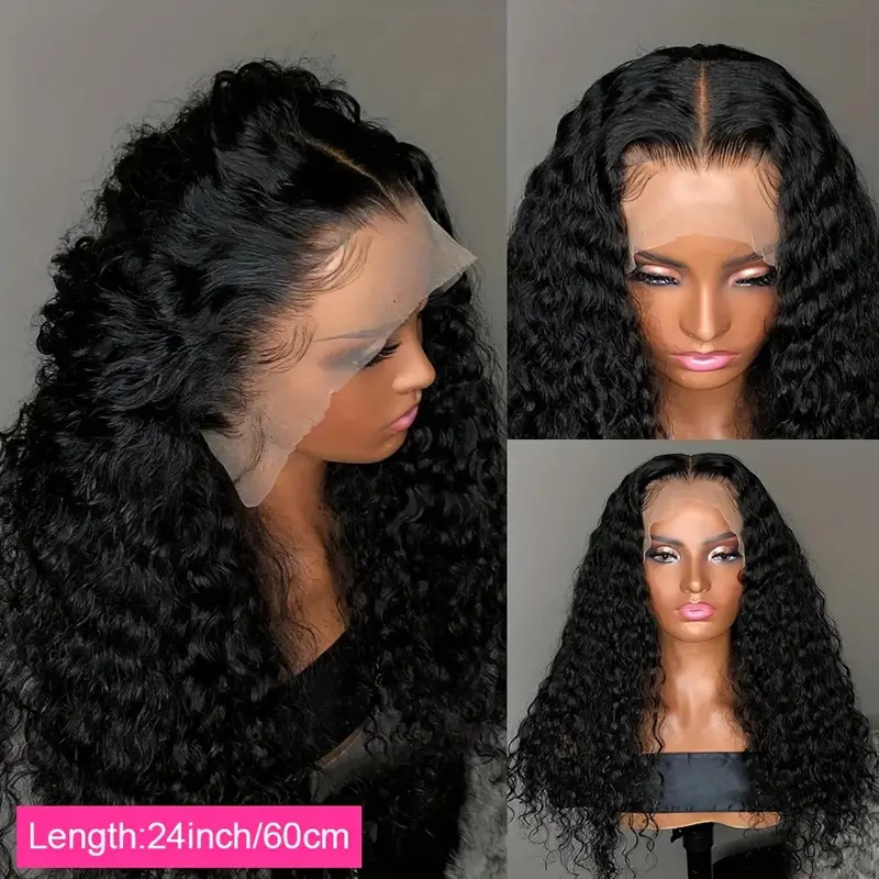 Front lace wig, full head cover, women's African small roll wig, high-temperature silky long curly hair wig, wholesale in stock