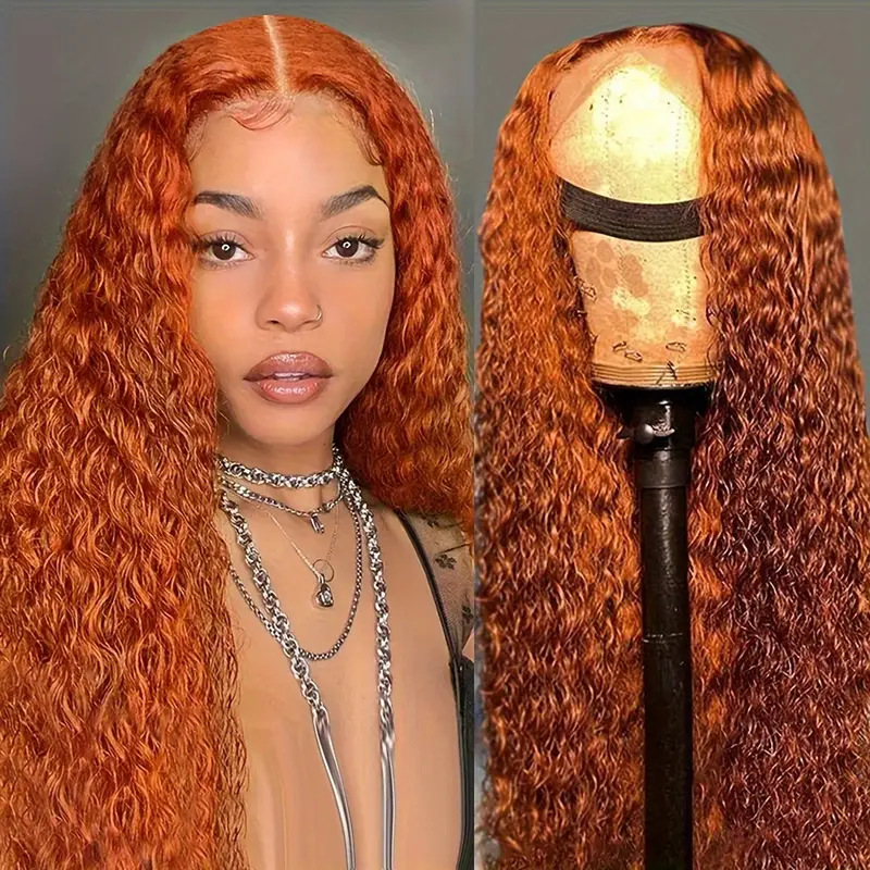 Cross border women's large lace African small roll wig synthetic full head cover long roll front lace wig in stock