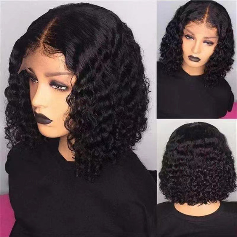 AliExpress European and American small roll wig wig European and American wig women's African hot selling gradient color short curly synthetic hair