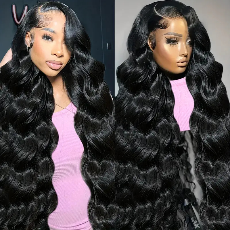 13 * 6 Front Lace Wig Women's Big Wave Long Curled Hair Fluffy Natural Full Headset