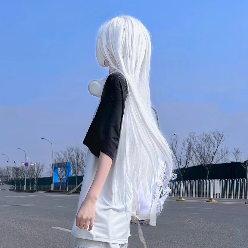 Wig Female Red Long Straight Hair Simulated Round Face Daily Natural Fluffy Sweet Internet Celebrity Summer Full Headset Long Hair Wig Female Red Long Straight Hair Simulated Round Face Daily Natural Fluffy Sweet Internet Celebrity Summer Full Headset Long Hair