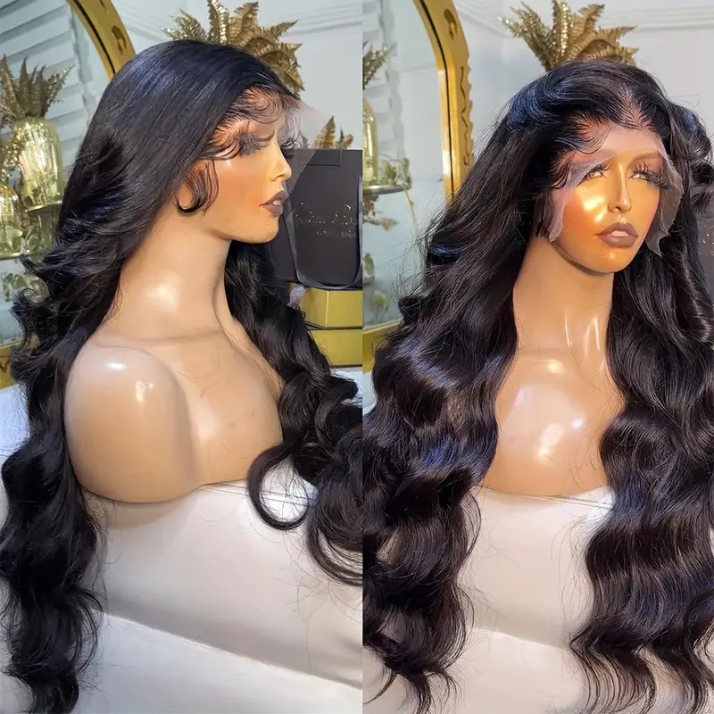 Front Lace Wig Women's Medium Large Wave Long Curled Hair Fluffy Daily Full Head Set