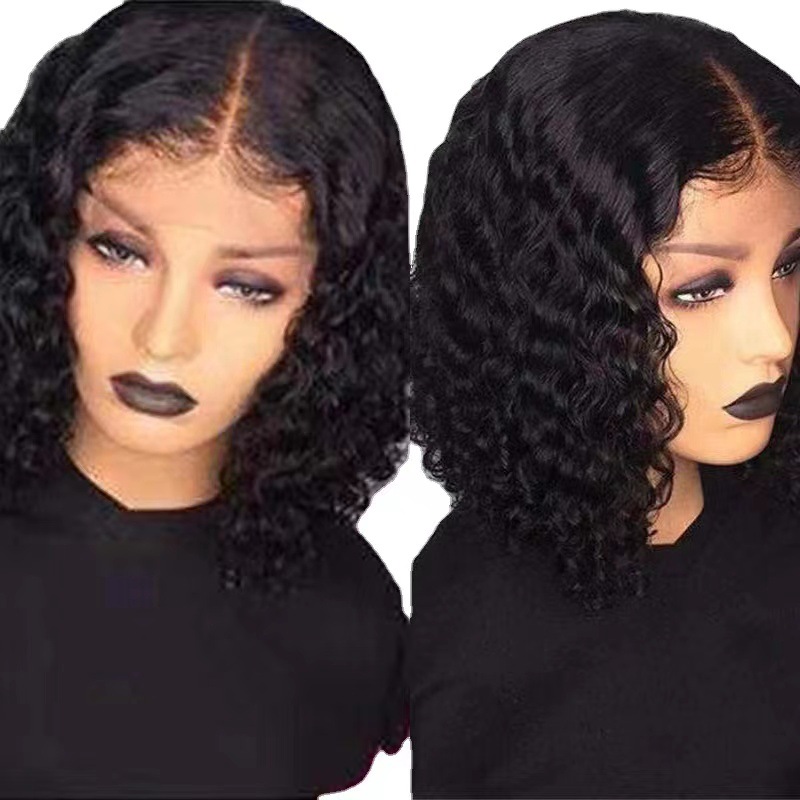 AliExpress European and American small roll wig wig European and American wig women's African hot selling gradient color short curly synthetic hair AliExpress European and American small roll wig wig European and American wig women's African hot selling gradient color short curly synthetic hair