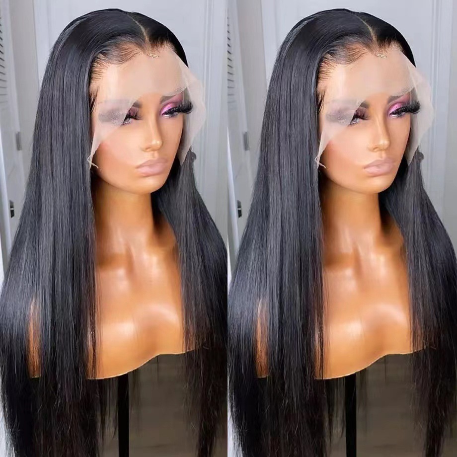 Synthetic lace front wig head cover semi mechanical high-temperature synthetic lace front wig factory spot hair replacement