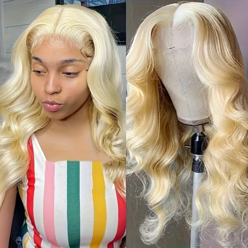 AliExpress New Wig Women's Middle Split Long Curled Hair Light Gold Fluffy Big Wave Curly Hair Foreign Trade Synthetic Fiber Full Headset