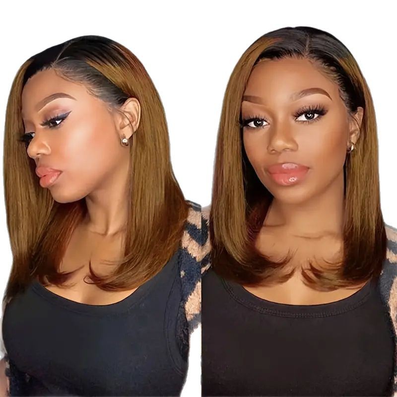 Cross border new wig, European and American lace synthetic head cover, gradient biased short wave manufacturer, spot direct sales Cross border new wig, European and American lace synthetic head cover, gradient biased short wave manufacturer, spot direct sales