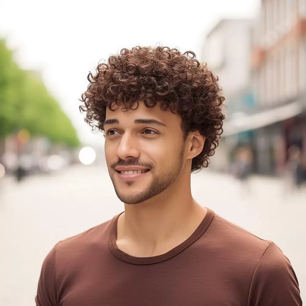 Cross border European and American men's short wig, African small roll wig, 70s generation curly hair, disco short curly hair manufacturer wholesale Cross border European and American men's short wig, African small roll wig, 70s generation curly hair, disco short curly hair manufacturer wholesale