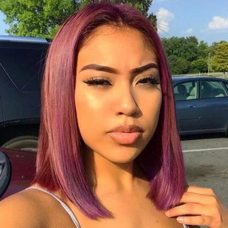 Cross border foreign trade wig for women with short hair, European and American bobo bob wig, shoulder length short straight hair set, factory stock Cross border foreign trade wig for women with short hair, European and American bobo bob wig, shoulder length short straight hair set, factory stock