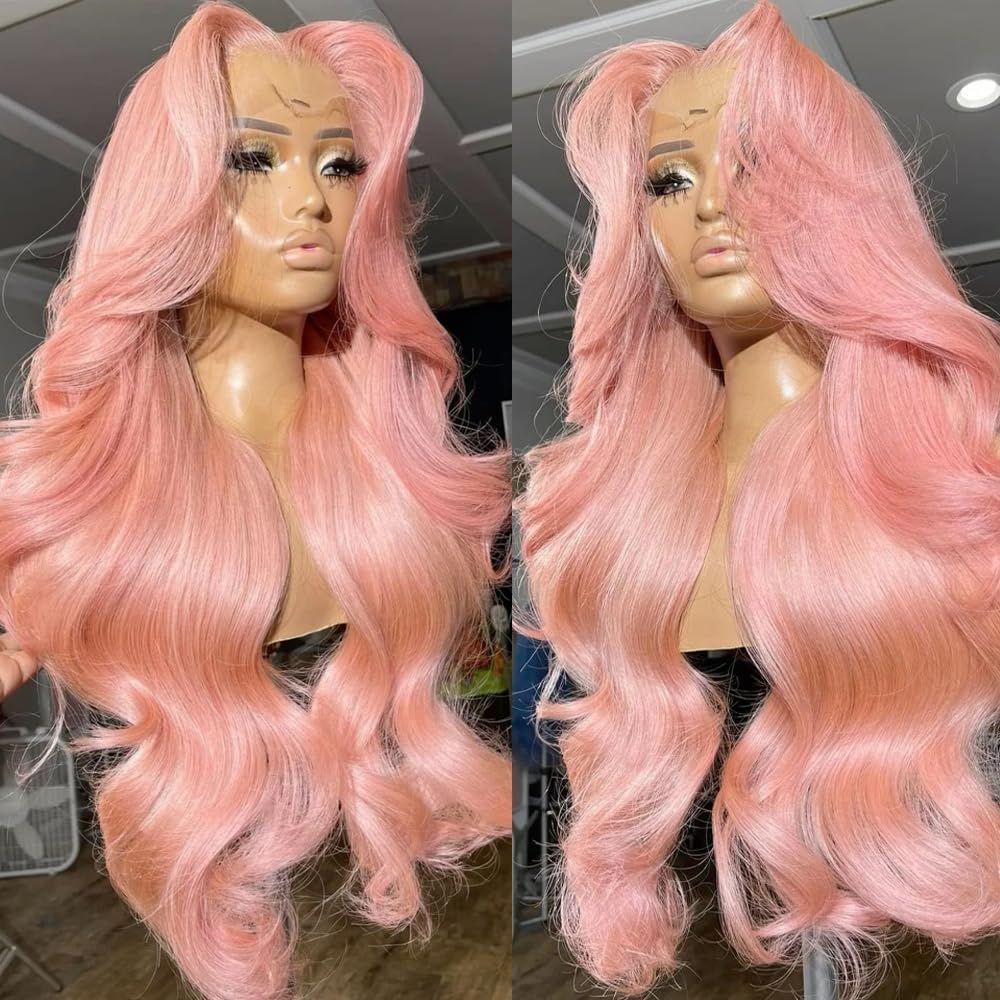 Cross border European and American wig women's front lace wig pink big wave curly hair African hot selling front lace headband Cross border European and American wig women's front lace wig pink big wave curly hair African hot selling front lace headband