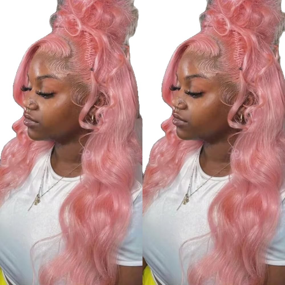 Cross border European and American wig women's front lace wig pink big wave curly hair African hot selling front lace headband Cross border European and American wig women's front lace wig pink big wave curly hair African hot selling front lace headband