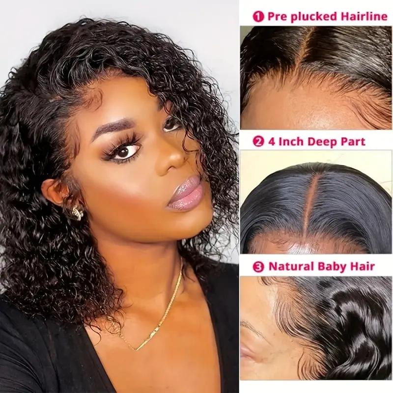 Amazon Hot Selling Lace Wig Women's Small Curl Short Curly Hair Explosion Head Black Universal Full Headset Wholesale