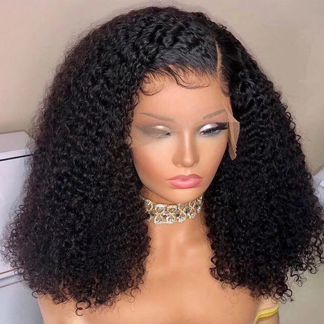 Amazon foreign trade wig European and American lace African hot selling small roll wig lace headband wig spot hair replacement