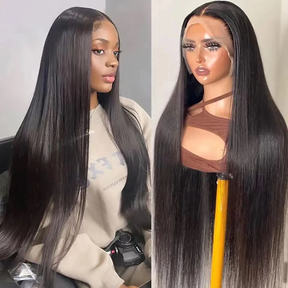Independent site hot selling lace wig for women, long straight hair, high temperature silk, synthetic fiber, Africa hot selling wig set in stock