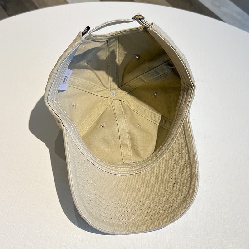 Simplified small label letter Korean embroidered baseball cap for women, big head circumference, washed soft top duck tongue hat for men, versatile and handsome Simplified small label letter Korean embroidered baseball cap for women, big head circumference, washed soft top duck tongue hat for men, versatile and handsome
