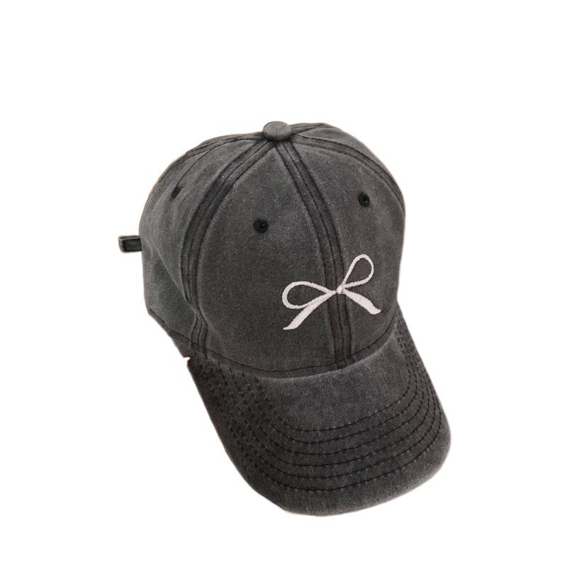 Lemon Deep Bow Embroidered Baseball Hat for Women 2024 Spring New Collection Washed Old American Retro Wide brimmed Face Covering Duck Lemon Deep Bow Embroidered Baseball Hat for Women 2024 Spring New Collection Washed Old American Retro Wide brimmed Face Covering Duck