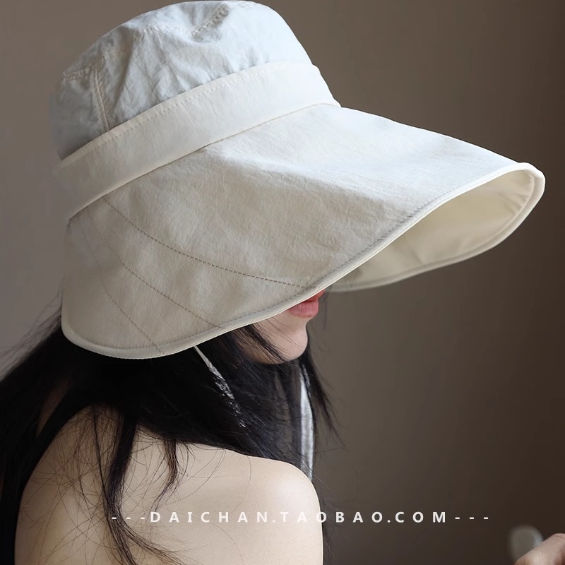 Full face protection, quick drying+extended black rubber brim, UV resistant fisherman hat, sun hat that can be tied with a ponytail, children's hat