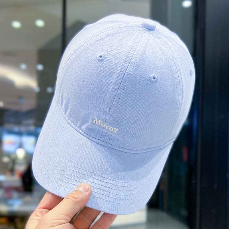 Simplified small label letter Korean embroidered baseball cap for women, big head circumference, washed soft top duck tongue hat for men, versatile and handsome Simplified small label letter Korean embroidered baseball cap for women, big head circumference, washed soft top duck tongue hat for men, versatile and handsome