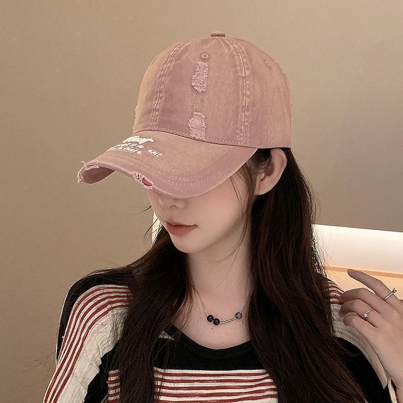 Retro washed letter baseball cap for women, trendy hip-hop, versatile, soft top curved brim baseball cap, spring/summer new style hat Retro washed letter baseball cap for women, trendy hip-hop, versatile, soft top curved brim baseball cap, spring/summer new style hat