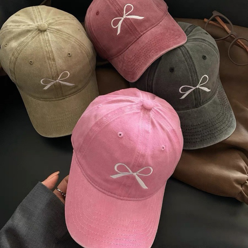 Lemon Deep Bow Embroidered Baseball Hat for Women 2024 Spring New Collection Washed Old American Retro Wide brimmed Face Covering Duck Lemon Deep Bow Embroidered Baseball Hat for Women 2024 Spring New Collection Washed Old American Retro Wide brimmed Face Covering Duck
