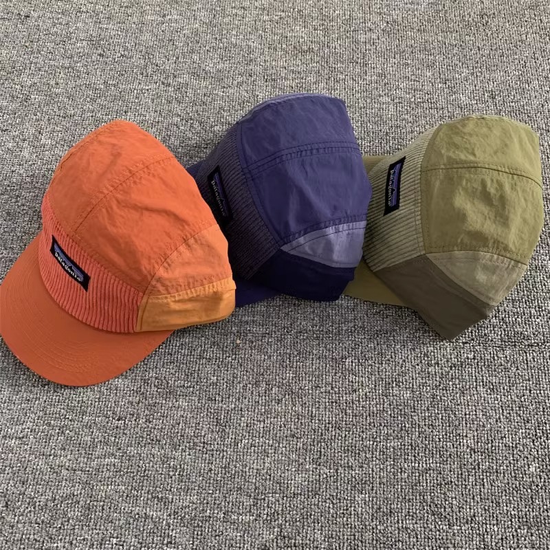 Daily channel~American Bata workwear five page hat corduroy splicing color blocked ins trendy duckbill cap baseball cap