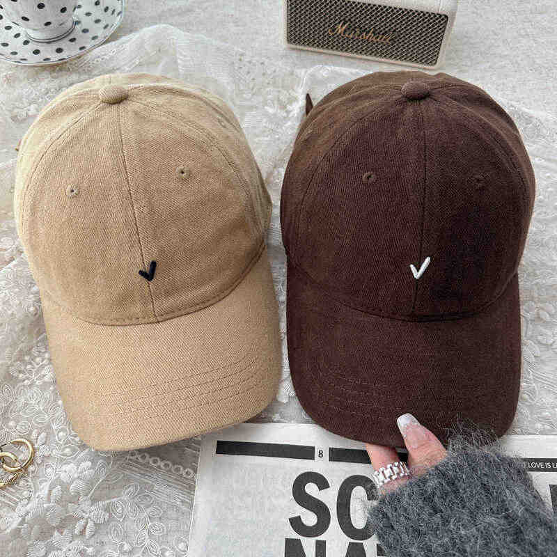 2025 New Embroidered Baseball Hats for Men and Women, Small Wide Eaves, Water Washed Retro Simple Cotton Duck Tongue Hats