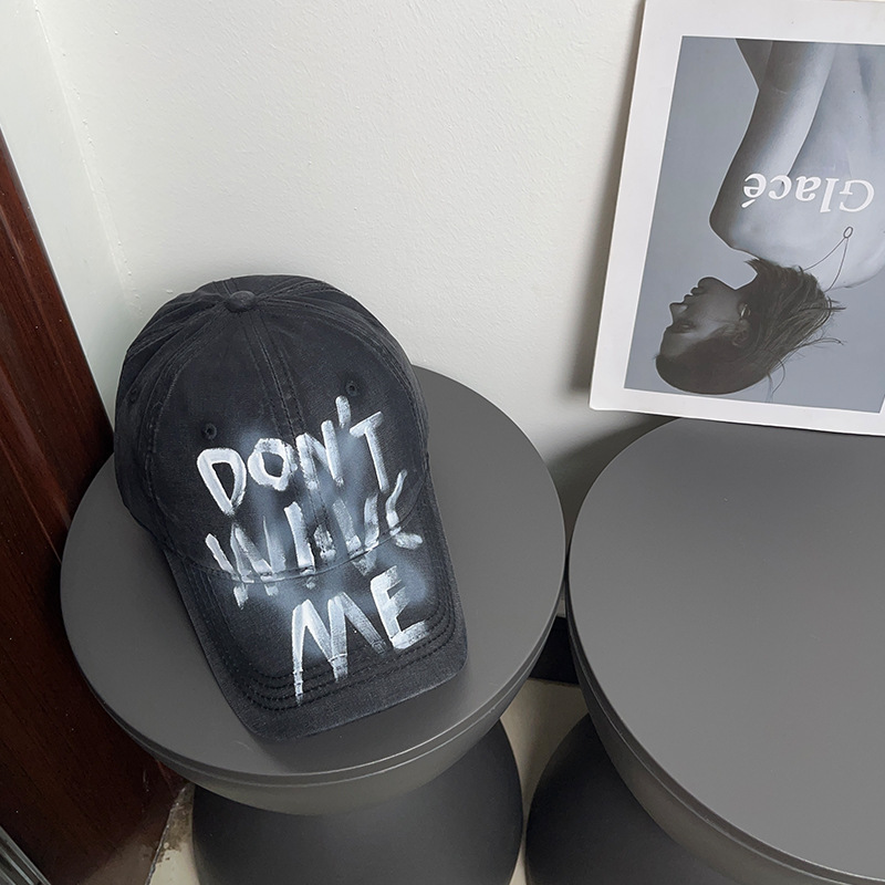 Big Head, Retro Graffiti, Star Baseball Hat, Women's Versatile, Street Trendy, Cool Letters, Face Revealing, Duckling Tongue Hat, Men's Trendy