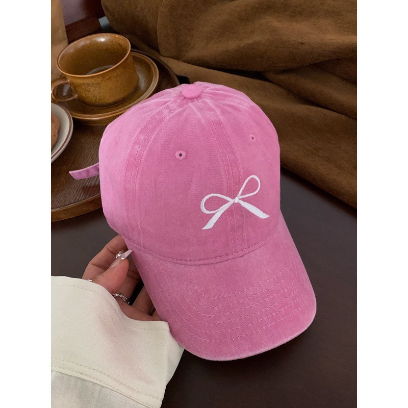 Lemon Deep Bow Embroidered Baseball Hat for Women 2024 Spring New Collection Washed Old American Retro Wide brimmed Face Covering Duck Lemon Deep Bow Embroidered Baseball Hat for Women 2024 Spring New Collection Washed Old American Retro Wide brimmed Face Covering Duck