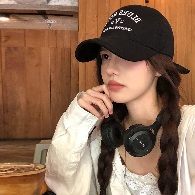 American black baseball cap for women in summer 2024, new wide brim, big head circumference, small face, soft top, duck tongue hat for men