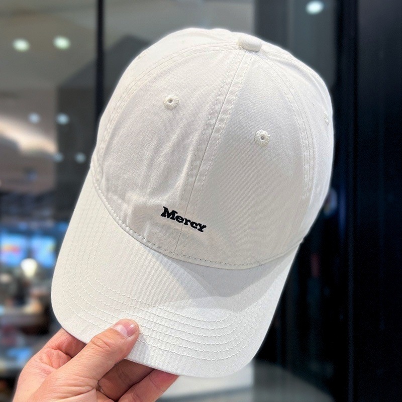 Simplified small label letter Korean embroidered baseball cap for women, big head circumference, washed soft top duck tongue hat for men, versatile and handsome Simplified small label letter Korean embroidered baseball cap for women, big head circumference, washed soft top duck tongue hat for men, versatile and handsome