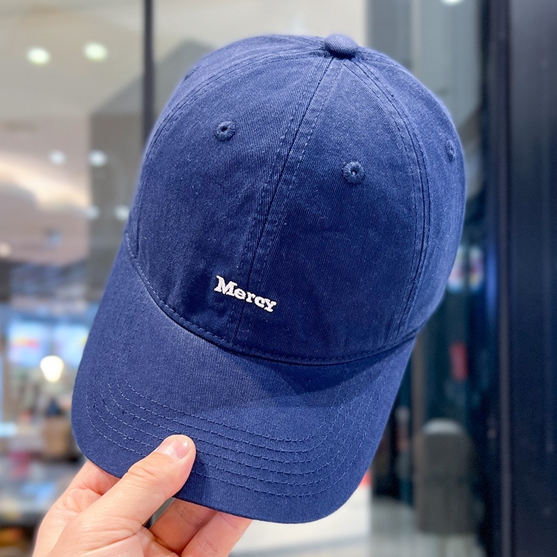 Simplified small label letter Korean embroidered baseball cap for women, big head circumference, washed soft top duck tongue hat for men, versatile and handsome Simplified small label letter Korean embroidered baseball cap for women, big head circumference, washed soft top duck tongue hat for men, versatile and handsome