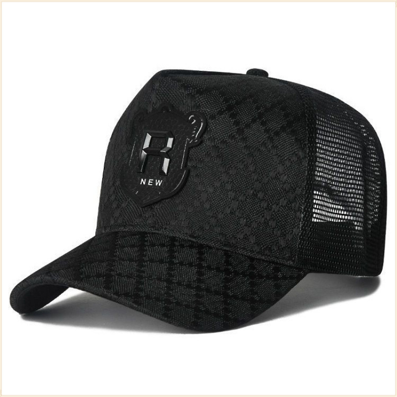 Cross border metal tag R baseball cap dynamic R mesh cap duckbill cap mesh sunshade cap summer breathable cap mesh cap Cross border metal tag R baseball cap dynamic R mesh cap duckbill cap mesh sunshade cap summer breathable cap mesh cap