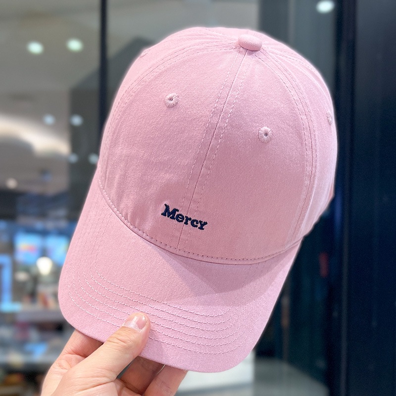 Simplified small label letter Korean embroidered baseball cap for women, big head circumference, washed soft top duck tongue hat for men, versatile and handsome Simplified small label letter Korean embroidered baseball cap for women, big head circumference, washed soft top duck tongue hat for men, versatile and handsome