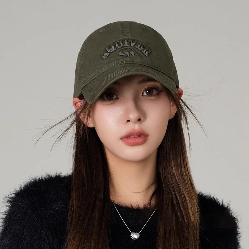 Korean designer collaboration baseball cap, deep top duckbill cap, high-end feel, soft top, small face, versatile sun hat