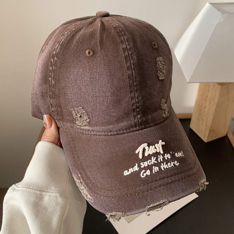 Retro washed letter baseball cap for women, trendy hip-hop, versatile, soft top curved brim baseball cap, spring/summer new style hat Retro washed letter baseball cap for women, trendy hip-hop, versatile, soft top curved brim baseball cap, spring/summer new style hat