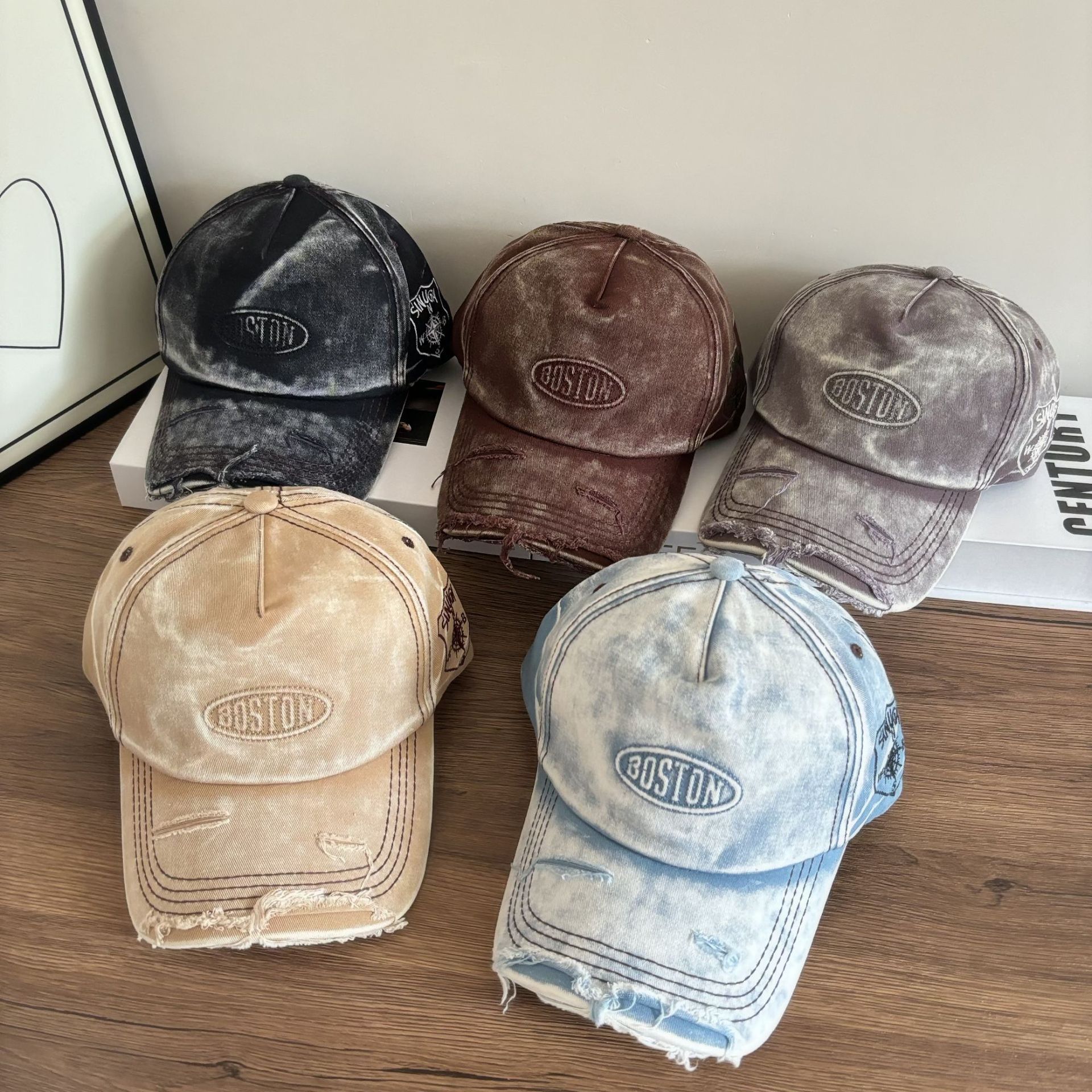 South Korea China-Chic Brand Letter Perforated Cowboy Baseball Cap for Men and Women Universal Fashion Trend Versatile Tequila Cap Shows Small Face