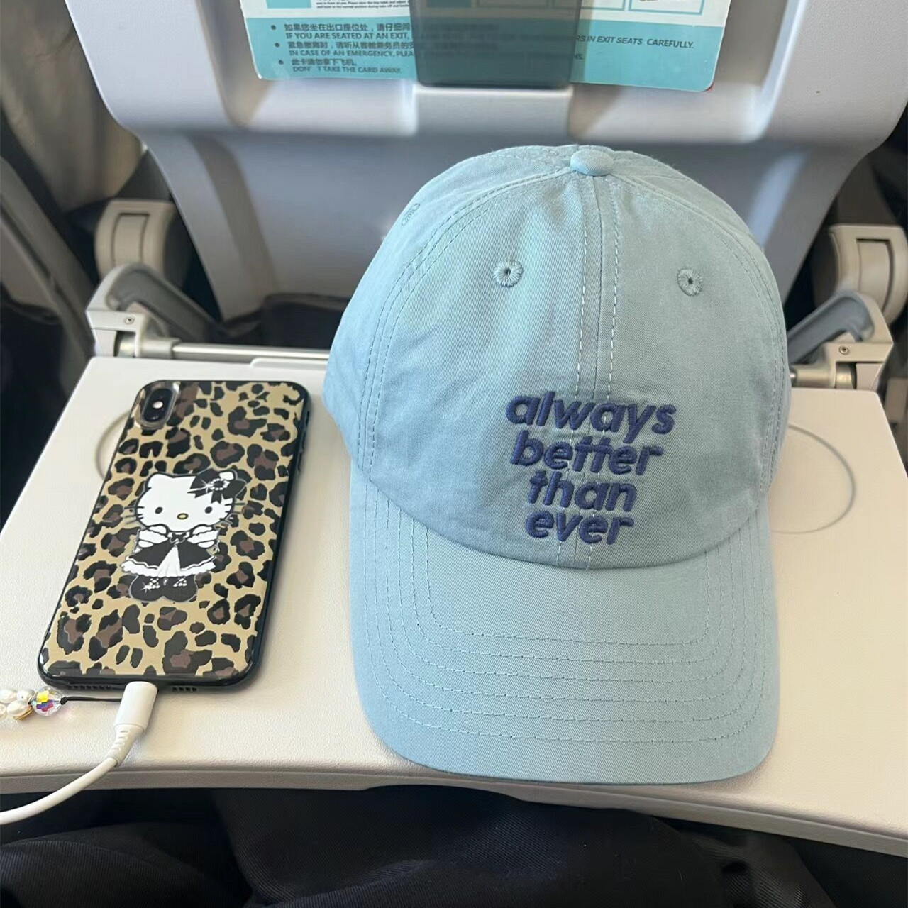 2025 New Korean Edition Letter Embroidered Lake Blue Duck Tongue Hat Children's Wide brims Show Face Small Baseball Hat Sunshade Hat