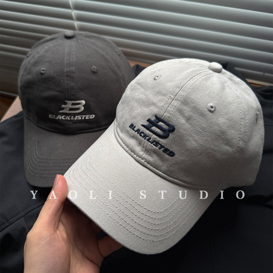 Xiyin Embroidered B Letter Big Head Circumference Show Face Small Baseball Hat Women's Spring 2025 New Sunshade Duck Tongue Hat Han