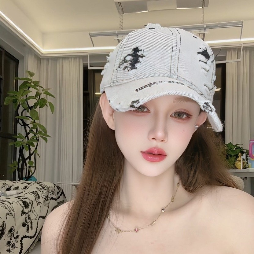 Litai Sunset Lane looks small, enlarged, deepened brim, American style hat, baseball cap, duckbill cap, 2025 new women's summer hat