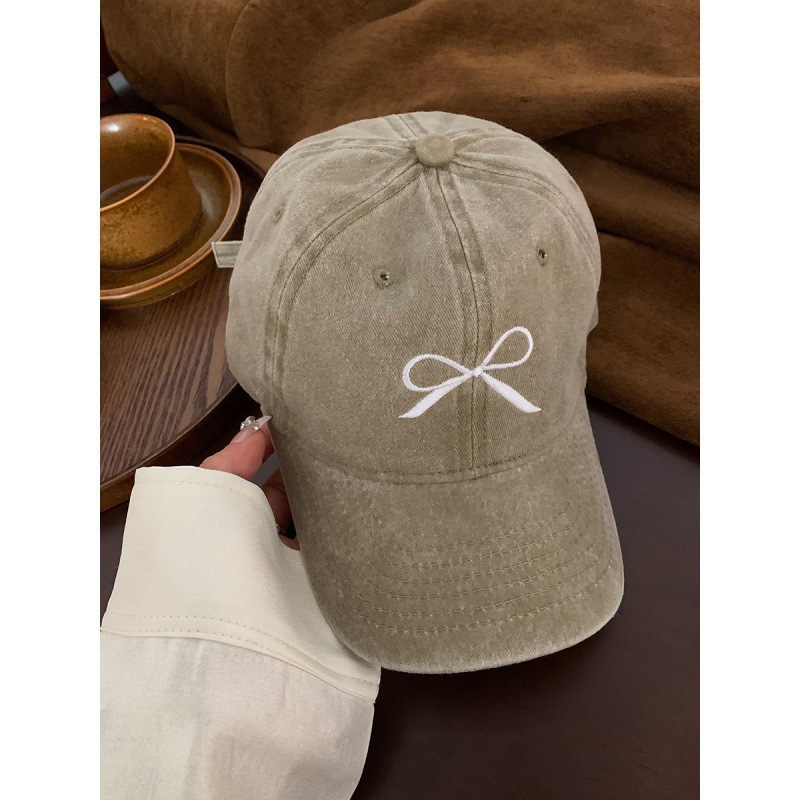 Lemon Deep Bow Embroidered Baseball Hat for Women 2024 Spring New Collection Washed Old American Retro Wide brimmed Face Covering Duck Lemon Deep Bow Embroidered Baseball Hat for Women 2024 Spring New Collection Washed Old American Retro Wide brimmed Face Covering Duck
