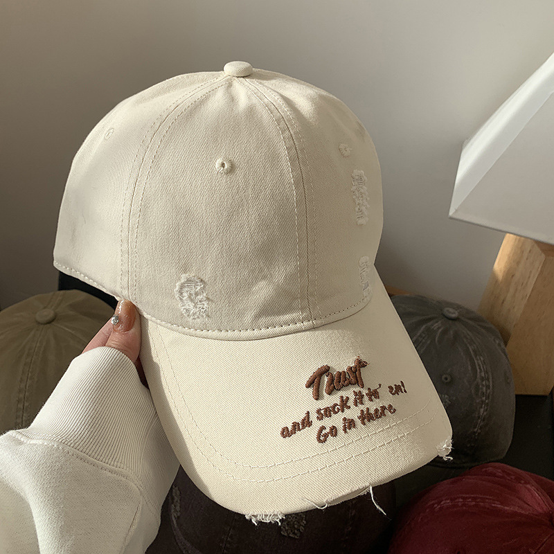 Retro washed letter baseball cap for women, trendy hip-hop, versatile, soft top curved brim baseball cap, spring/summer new style hat Retro washed letter baseball cap for women, trendy hip-hop, versatile, soft top curved brim baseball cap, spring/summer new style hat