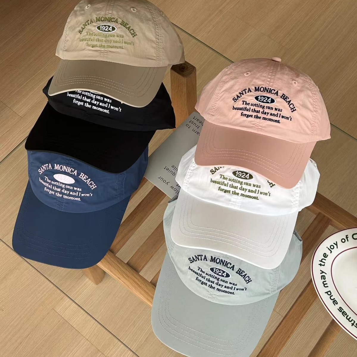 Breathable quick drying duckbill cap for men and women, thin shade, Korean version, embroidered letters, soft top baseball cap, small face, plain face hat