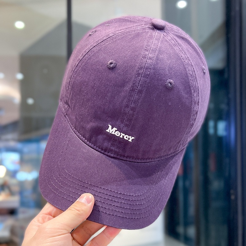 Simplified small label letter Korean embroidered baseball cap for women, big head circumference, washed soft top duck tongue hat for men, versatile and handsome Simplified small label letter Korean embroidered baseball cap for women, big head circumference, washed soft top duck tongue hat for men, versatile and handsome