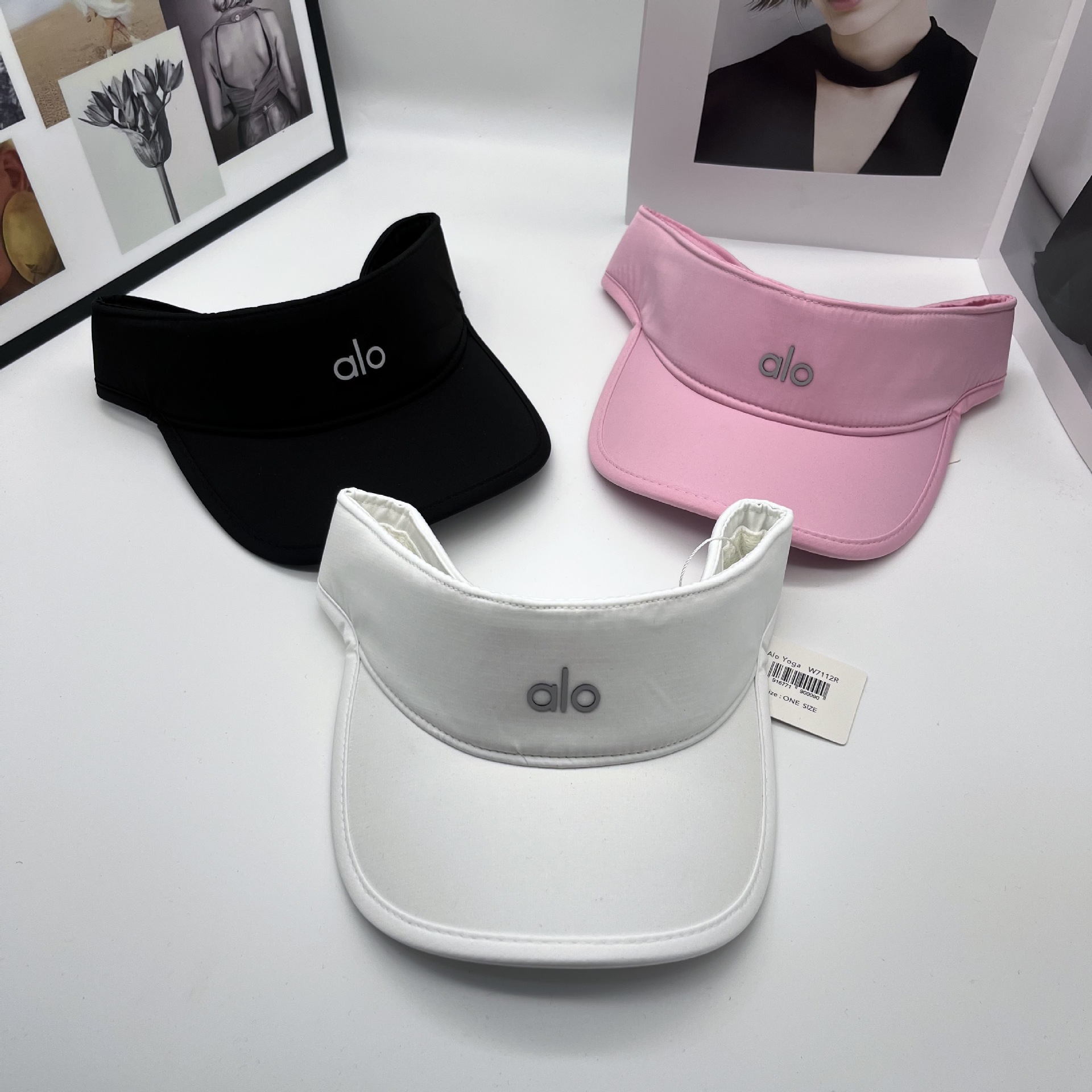 Alo yoga empty top hat, sun protection and sunshade hat, outdoor sports tennis and golf hat, internal mesh sweatband cotton